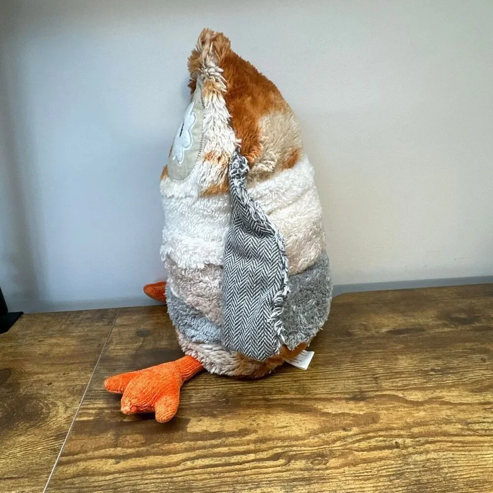 Pier 1 One Imports Sophie Owl Bird Decorative Pillow Fall Tweed ‎ Plush FLAWS